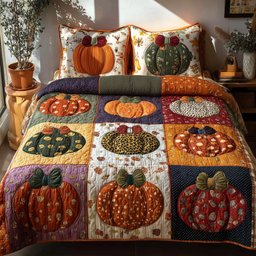 Autumn Charm 3 Piece Quilted Bedding Set Gift For Home Decor Lovers