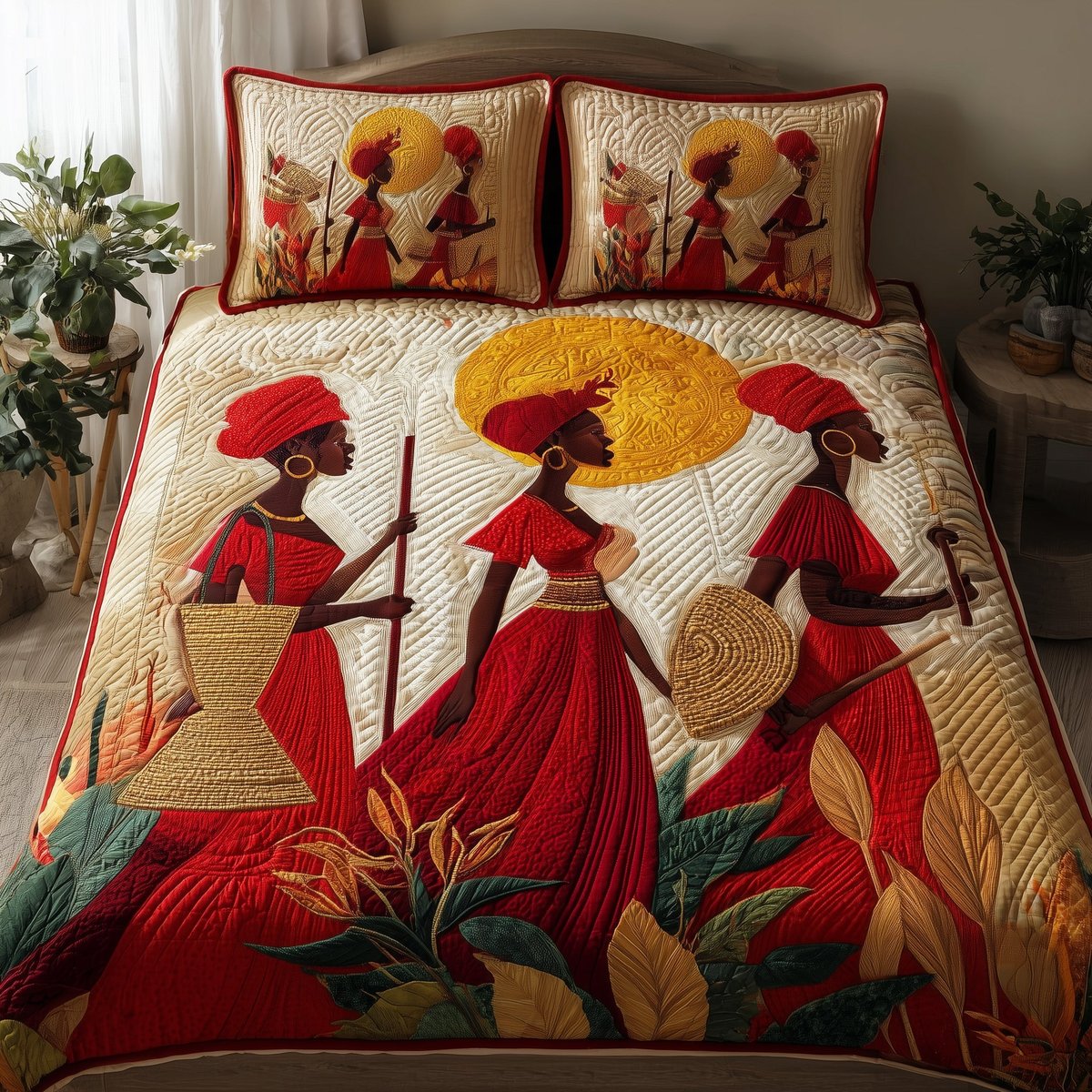 Proud to Rise 3 Piece Quilted Bedding Set Gift For African American Heritage Lovers