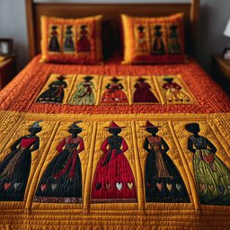 Wisdom Squad 3 Piece Quilted Bedding Set Gift For Gothic Decor Lovers