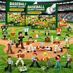 Baseball Players Building Blocks Advent Calendar