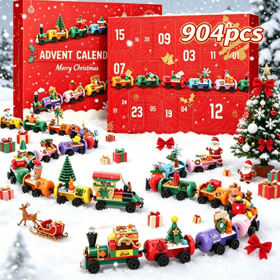 Christmas Train Building Blocks Advent Calendar