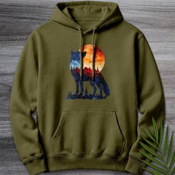 Mosaic Silhouette Dire Wolf Premium Hoodie Gift For Nature Lover