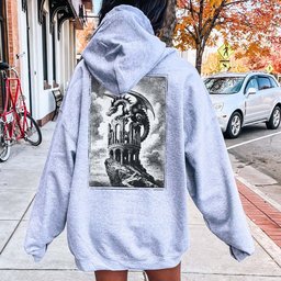 Grimdark Vintage Dragon Hoodie Gift For Cat Lover