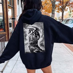 Grimdark Vintage Dragon Hoodie Gift For Cat Lover