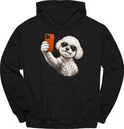 Bichon Frise Selfie Dog Hoodie Gift For Dog Lover