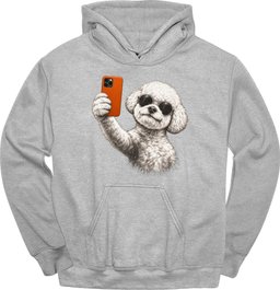 Bichon Frise Selfie Dog Hoodie Gift For Dog Lover