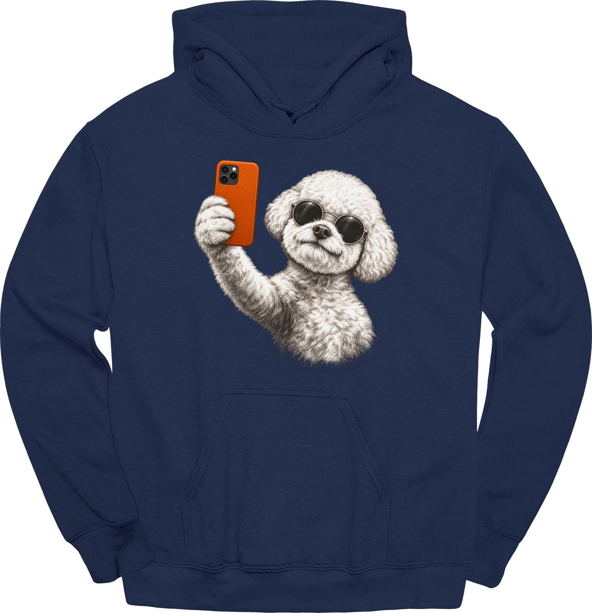 Bichon Frise Selfie Dog Hoodie Gift For Dog Lover