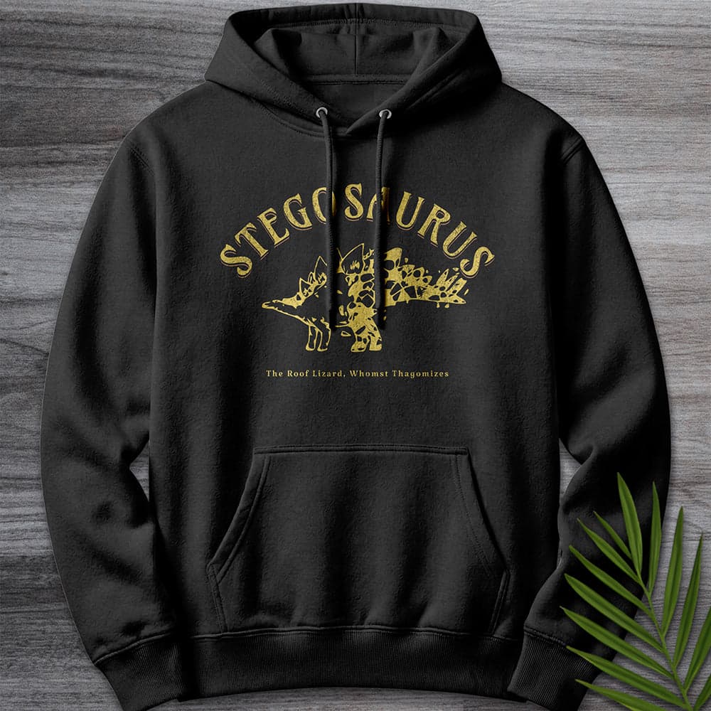 Stegosaurus Whomst Thagomizes Premium Hoodie
