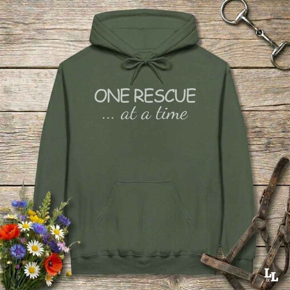 One Rescue At A Time Hoodie Gift For Horse Lover