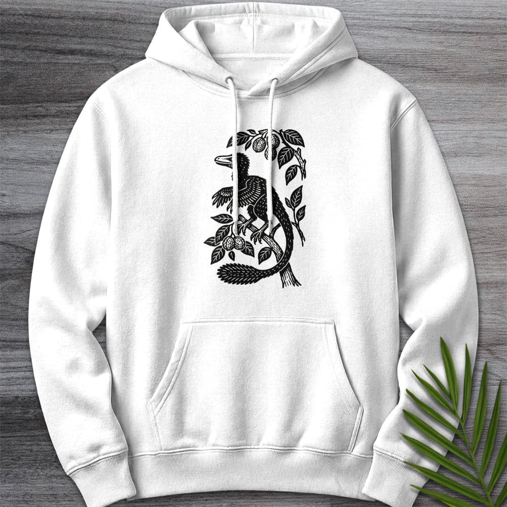 Microraptor Among Leaves Premium Hoodie Gift For Nature Lover