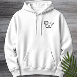 Minimalist Triceratops Line Art Premium Hoodie Gift For Dinosaur Lover