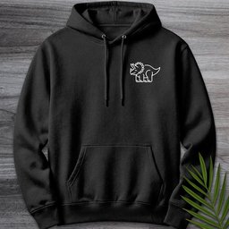 Minimalist Triceratops Line Art Premium Hoodie Gift For Dinosaur Lover