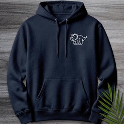 Minimalist Triceratops Line Art Premium Hoodie Gift For Dinosaur Lover