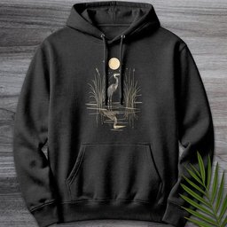 Moonlight Great Blue Heron Premium Hoodie Gift For Nature Lover