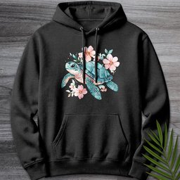 Floral Reef Sea Turtle Premium Hoodie Gift For Nature Lover