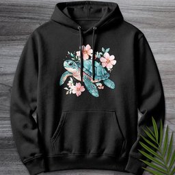Floral Reef Sea Turtle Premium Hoodie Gift For Nature Lover