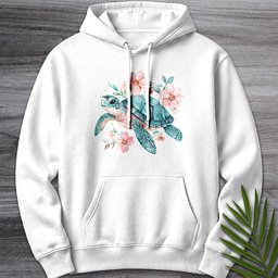 Floral Reef Sea Turtle Premium Hoodie Gift For Nature Lover
