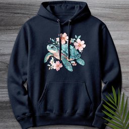 Floral Reef Sea Turtle Premium Hoodie Gift For Nature Lover