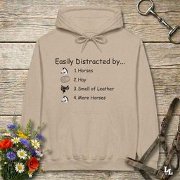 Easily Distracted By Horses Hoodie Gift For Horse Lover