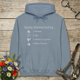 Easily Distracted By Horses Hoodie Gift For Horse Lover