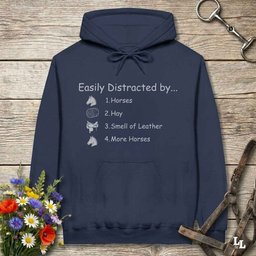 Easily Distracted By Horses Hoodie Gift For Horse Lover