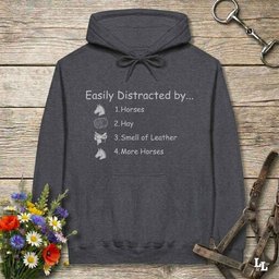 Easily Distracted By Horses Hoodie Gift For Horse Lover
