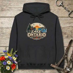 Lake Ontario Trail Riding Hoodie Gift For Horse Lover