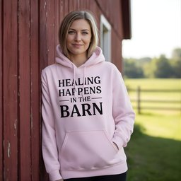 Healing Happens In The Barn Hoodie Gift For Horse Lover