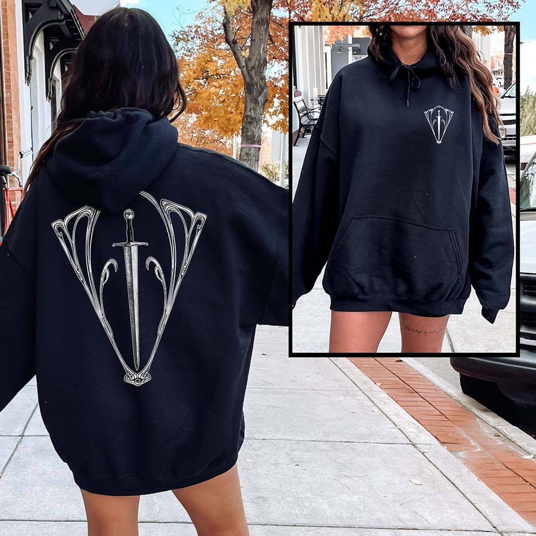 Dark Fantasy Sword Hoodie Gift For Cat Lover
