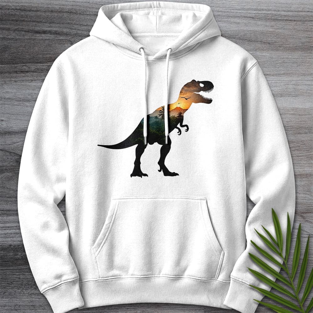 T Rex Environment Silhouette Premium Hoodie Gift For Dinosaur Lover