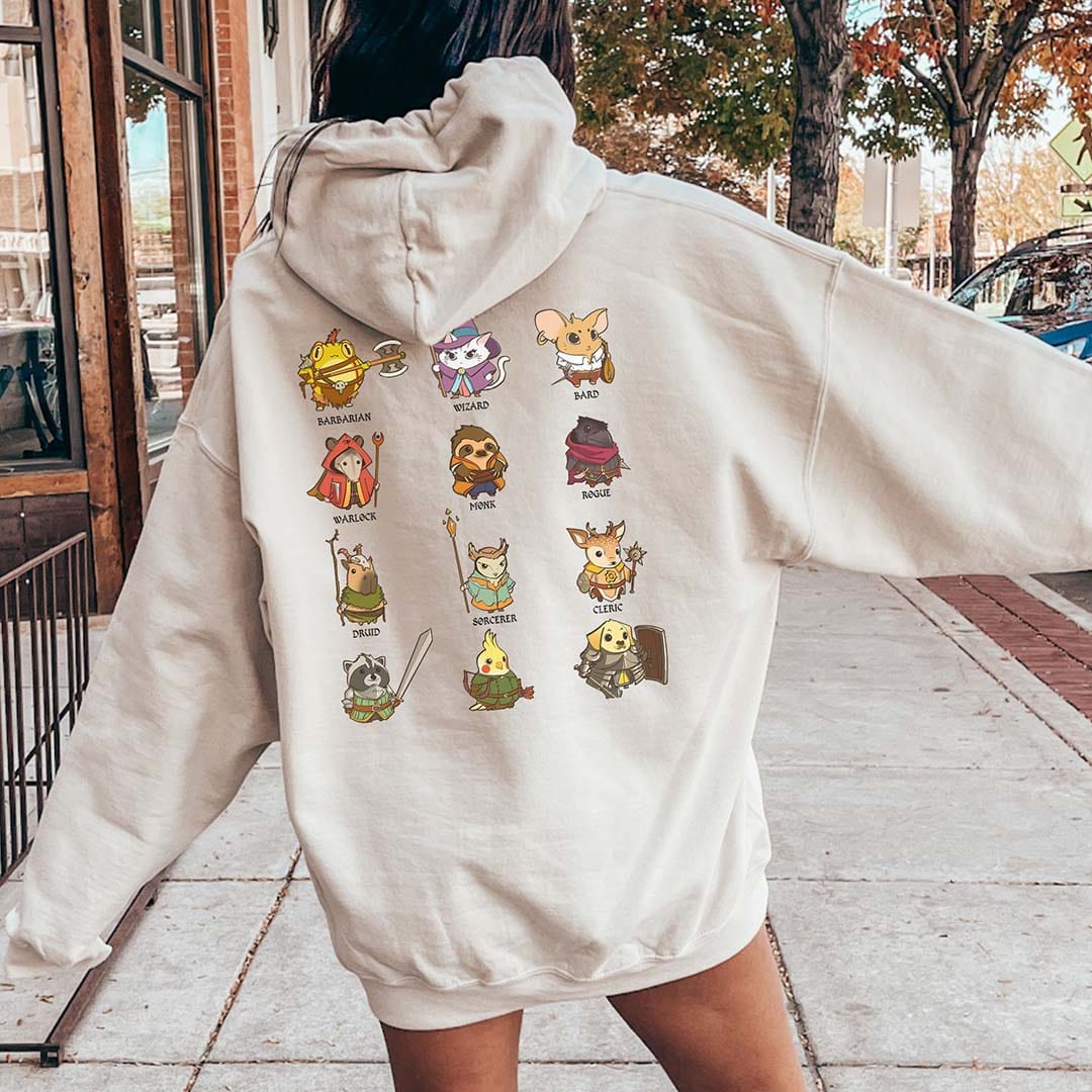 Cute DND Animal Class Hoodie Gift For Cat Lover