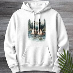 Otters Of The Alpine Waters Premium Hoodie Gift For Nature Lover