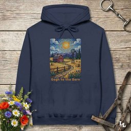 Gogh To The Barn Hoodie Gift For Horse Lover