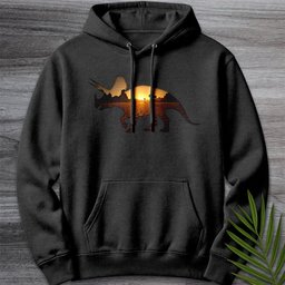 Triceratops Environment Silhouette Premium Hoodie Gift For Dinosaur Lover
