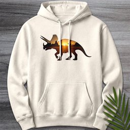 Triceratops Environment Silhouette Premium Hoodie Gift For Dinosaur Lover