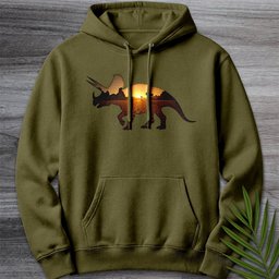 Triceratops Environment Silhouette Premium Hoodie Gift For Dinosaur Lover