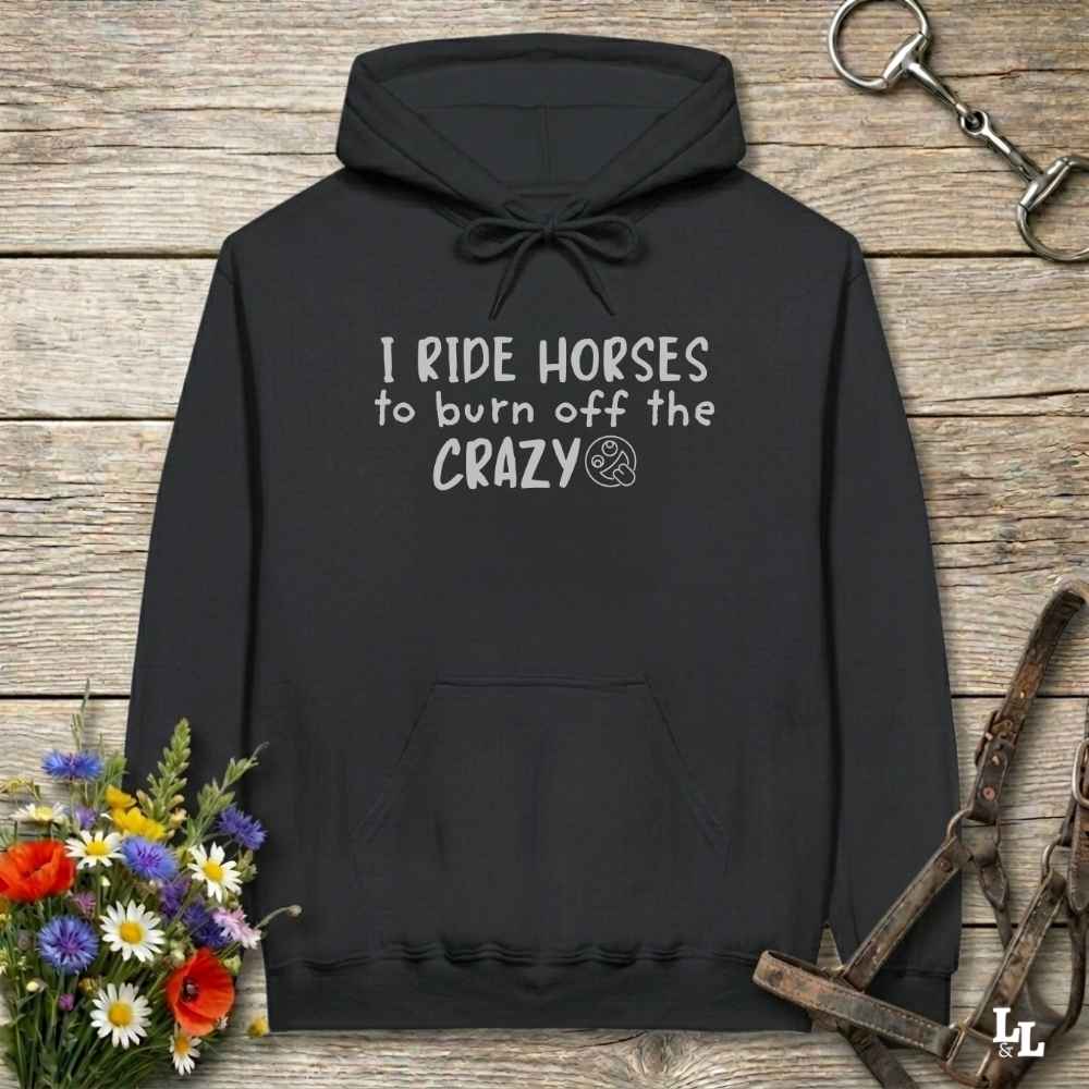 I Ride Horses To Burn Off The Crazy Hoodie Gift For Horse Lover