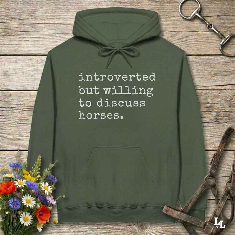Introverted But Willing To Discuss Horses Hoodie Gift For Horse Lover