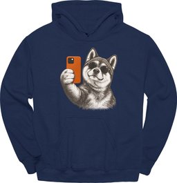 Akita Selfie Dog Hoodie Gift For Dog Lover