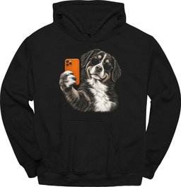 Bernese Mountain Dog Selfie Dog Hoodie Gift For Dog Lover