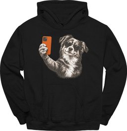 Australian Shepherd Selfie Dog Hoodie Gift For Dog Lover