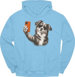 Australian Shepherd Selfie Dog Hoodie Gift For Dog Lover