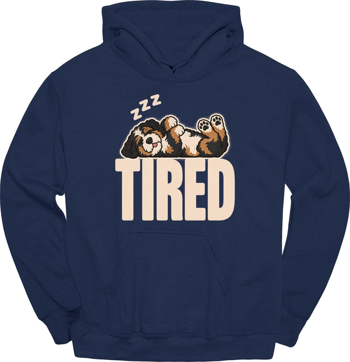 Bernedoodle Tired Dog Hoodie Gift For Dog Lover