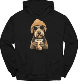 Airedale Hipster Dog Hoodie Gift For Dog Lover