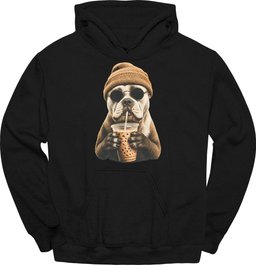 American Bulldog Hipster Dog Hoodie Gift For Dog Lover