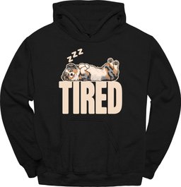 Australian Shepherd Tired Dog Hoodie Gift For Dog Lover