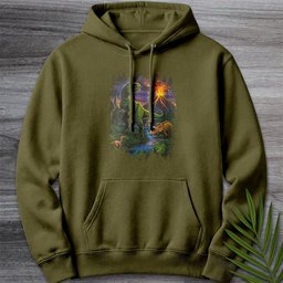 Nostalgic 90s Volcanic Dino Premium Hoodie Gift For Nature Lover