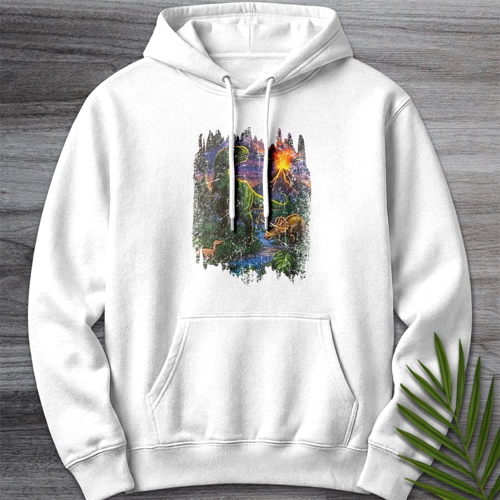 Nostalgic 90s Volcanic Dino Premium Hoodie Gift For Nature Lover