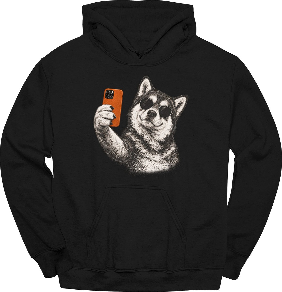 Alaskan Malamute Selfie Dog Hoodie Gift For Dog Lover