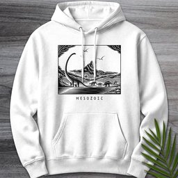 Into the Mesozoic Linocut Premium Hoodie